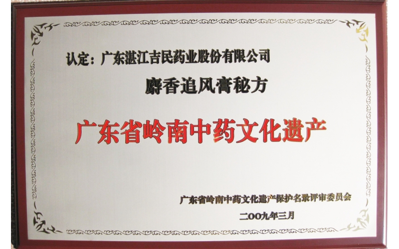 廣東省嶺南中藥文化遺產(chǎn)